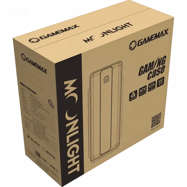 Carcasă PC Gamemax MoonLight FRGB, Midi-Tower, Fără PSU, Negru
