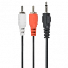 Аудиокабель Cablexpert CCAB-458, 3.5mm 3-pin (M) - 2x RCA (M), 1,5м, Чёрный