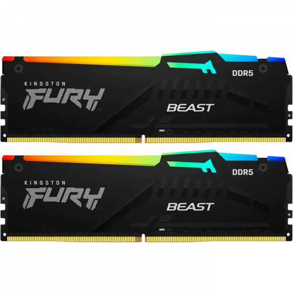 Оперативная память Kingston FURY Beast RGB, DDR5 SDRAM, 5600 МГц, 64Гб, KF556C36BBEAK2-64