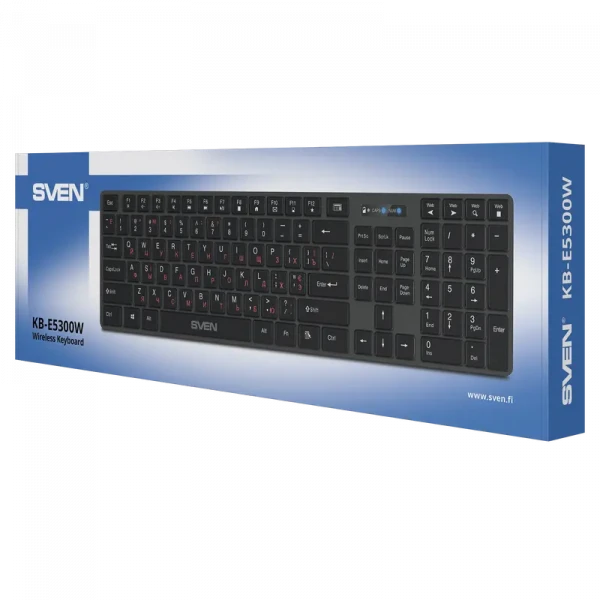 Tastatură SVEN E5300W, Fără fir, Negru