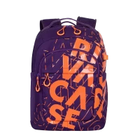 Rucsac zilnic RivaCase Heide, 15.6, Poliester, Violet/Portocaliu