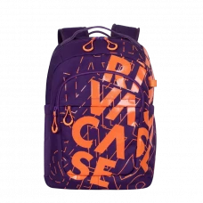 Rucsac zilnic RivaCase Heide, 15.6, Poliester, Violet/Portocaliu