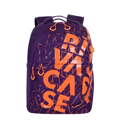 Rucsac zilnic RivaCase Heide, 15.6, Poliester, Violet/Portocaliu