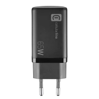 Încărcător Cellularline Wall Charger GAN, 3 Ports, 65W, Negru
