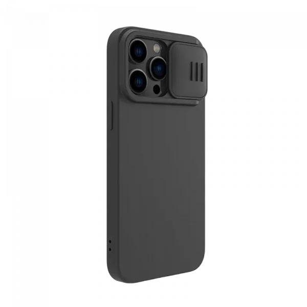 Husă Nillkin iPhone 14 Pro Max, CamShield Silky Silicone, Negru