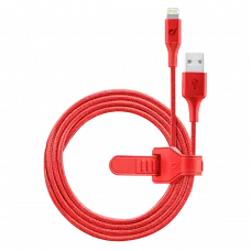 Cablu încărcare și sincronizare Cellularline Satellite MFI, USB Type-A/Lightning, 1m, Roșu