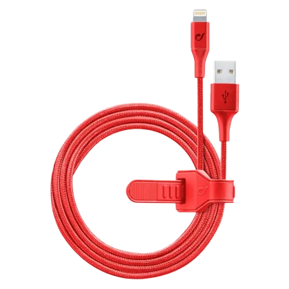 Cablu încărcare și sincronizare Cellularline Satellite MFI, USB Type-A/Lightning, 1m, Roșu