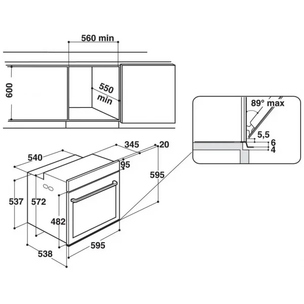 Cuptor Electric Whirlpool W9 OM2 4S1 P BBS, Negru