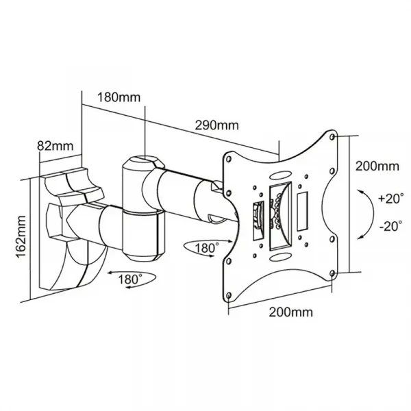 Настенное крепление для телевизора Reflecta Flexo 40-300B, Чёрный