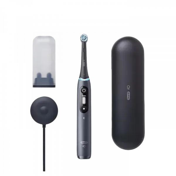 Periuță de dinți electrică Braun iO 7 Duo, Alabastru alb | Onyx negru