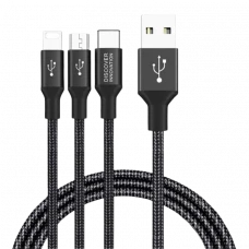 Cablu încărcare și sincronizare Nillkin Swift, Micro-USB/Type-C/Lightning, USB Type-A/Micro USB, Type-C, Lighting, 1,5m, Negru