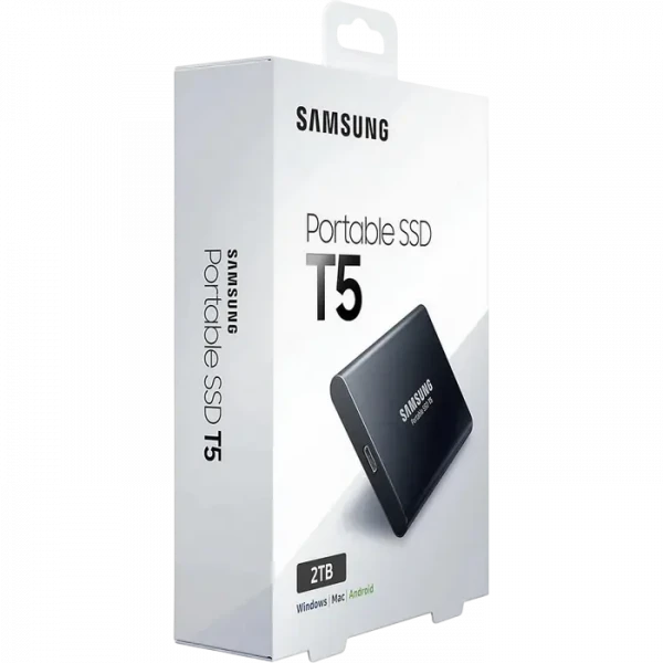 Внешний портативный SSD-накопитель Samsung Portable SSD T5, 2 TB, Чёрный (MU-PA2T0B/WW)