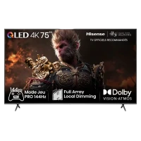 75 QLED SMART TV Hisense 75E7NQ PRO, 3840x2160 4K UHD, VIDAA U7.0, Negru