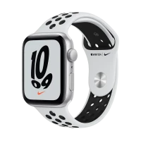 Умные часы Apple Watch SE, 44мм, Алюминиевый корпус с спортивным ремешком Pure Platinum/Black Nike