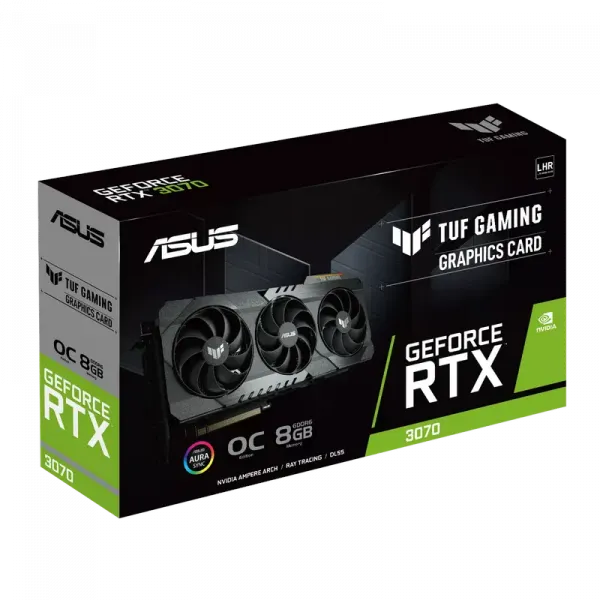 Видеокарта ASUS TUF-RTX3070-O8G-V2-GAMING, 8GB GDDR6 256бит