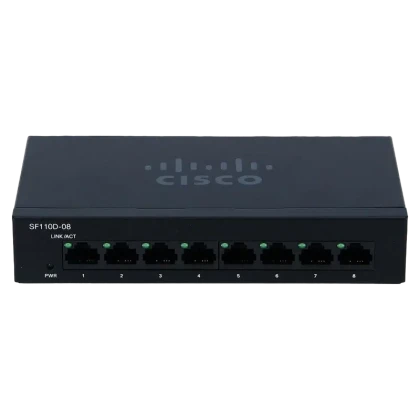 Switch de rețea Cisco SF110D-08, 8x 10/100 Mbps