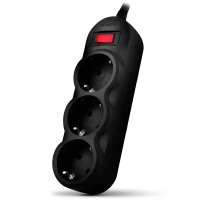 Сетевой фильтр SVEN SF-03L, 3 Розеток, 1,8м, Чёрный