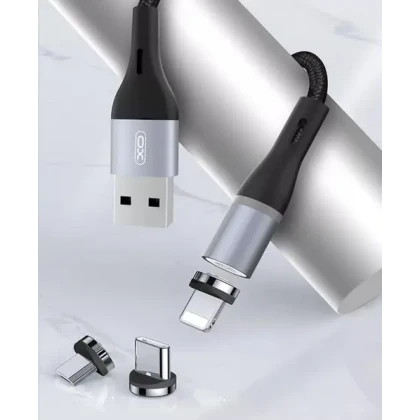 Кабель для зарядки и синхронизации XO NB125, USB Type-A/Lightning, 1м, Чёрный
