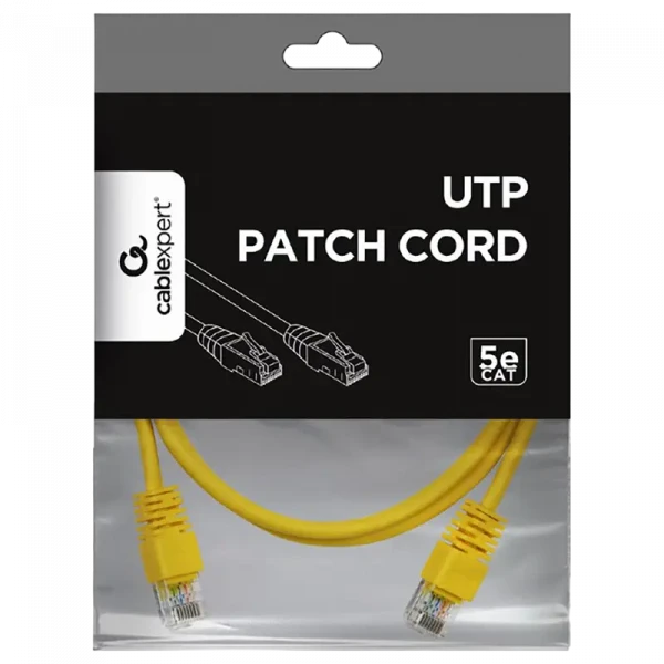 Patch cord Cablexpert PP12-1M/Y, CAT5e UTP, 1m, Galben