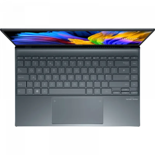Laptop 14 ASUS Zenbook 14 UM425QA, Pine Grey, AMD Ryzen 7 5800H, 16GB/512GB, Fără SO