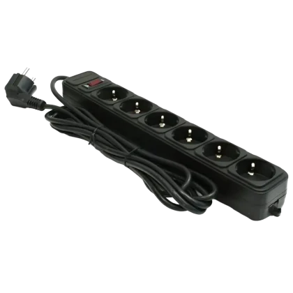 Prelungitor electric Ultra Power UP6-B-6PPB, 6 Prize, 1,8m, Negru