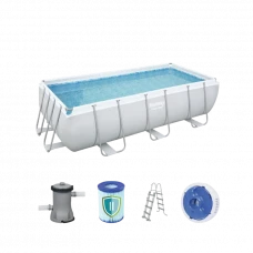 Piscină cu cadru metalic Bestway Power Steel, 6478L, Gri, 6942138986372