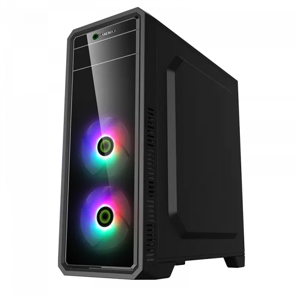 Компьютерный корпус Gamemax G561-FRGB, Midi-Tower, Без блока питания, Чёрный
