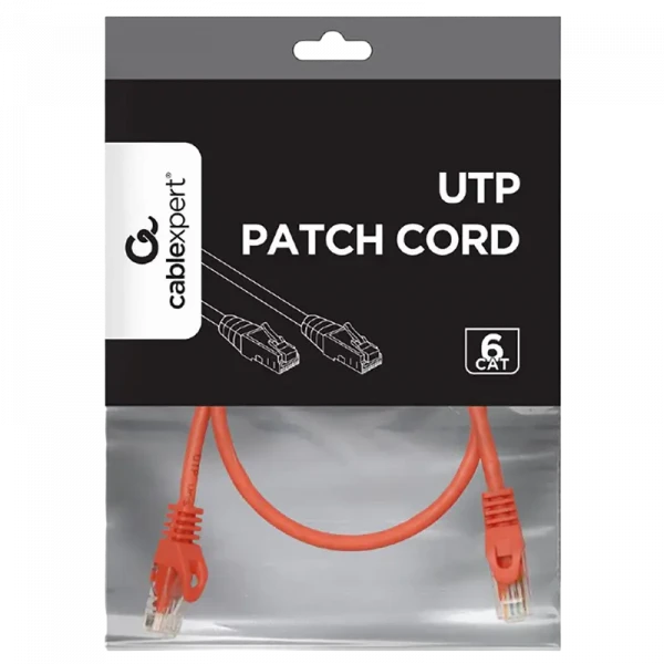 Patch cord Cablexpert PP6U-0.5M/R, Cat6 UTP, 0,5m, Roșu