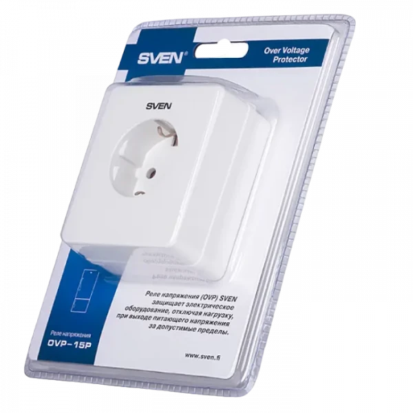 Prelungitor electric SVEN OVP-15P, 1 Prize, Alb