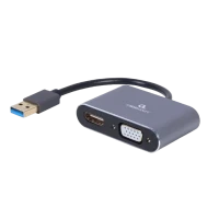 Adaptor Video Cablexpert A-USB3-HDMIVGA-01, USB Type-A - VGA, HDMI, 0,15m, Gri