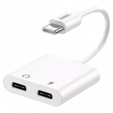 Audio Adaptor Remax RL-LA11a, USB Type-C/USB Type-C, 0,12m, Alb