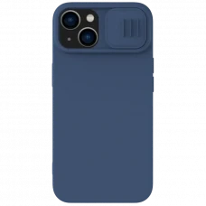 Чехол Nillkin iPhone 15, CamShield Silky Silicone, Темно-синий
