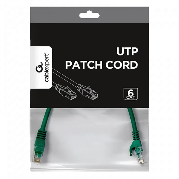 Патч-корд Cablexpert PP6U-0.25M/G, Cat6 UTP, 0,25м, Зелёный