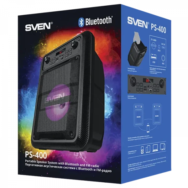 Портативная колонка SVEN PS-400, Чёрный