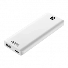 Acumulator extern Cellularline FreePower Slim 5000, 5mAh, Alb