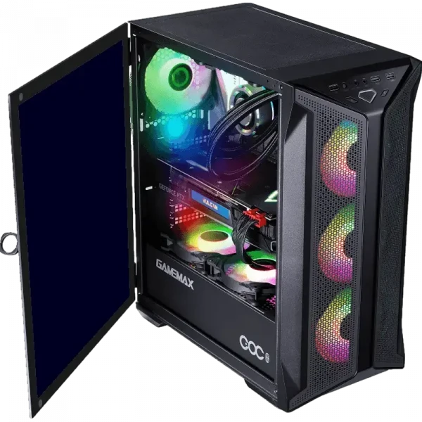 Компьютерный корпус Gamemax Brufen C1, Midi-Tower, Без блока питания, Чёрный