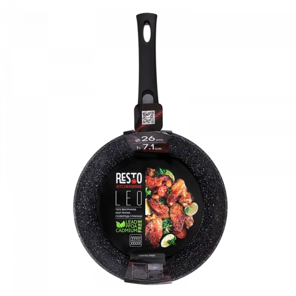 Tigaie adâncă RESTO 93041, 26cm, Negru