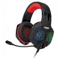 Căști gaming SVEN AP-U988MV, Cu fir, Negru/Roșu