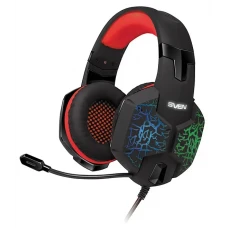 Căști gaming SVEN AP-U988MV, Cu fir, Negru/Roșu
