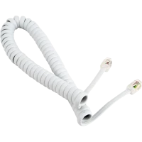 Cablu spiralat al receptorului telefonic Cablexpert TC4P4CS-2M, Alb