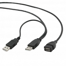 Коммуникационный кабель Cablexpert CCP-USB22-AMAF-6, 2AM/AF/USB Type-A (F), 1,8м, Чёрный