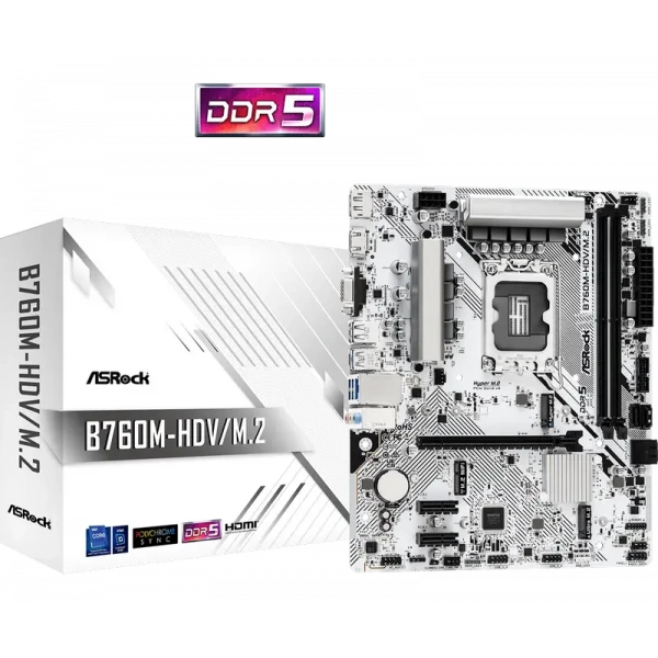 Placă de bază ASRock B760M-HDV/M.2, LGA1700, Intel B760, Micro-ATX