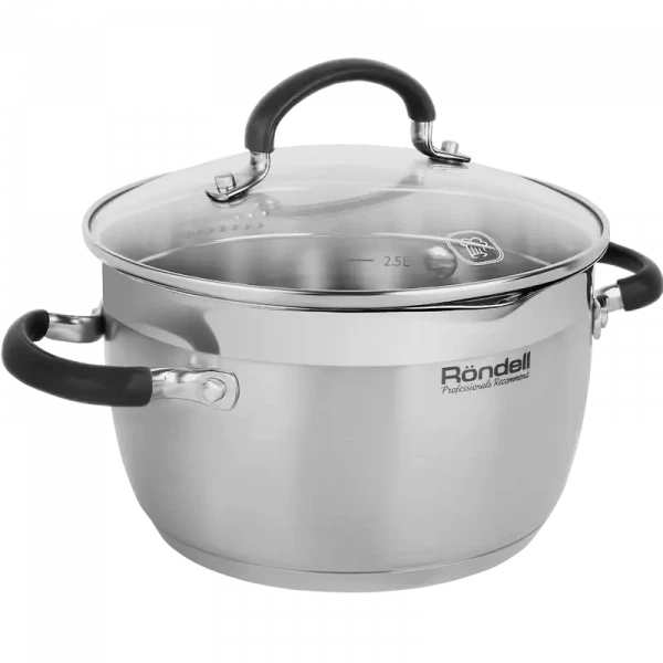 Кастрюля Rondell RDS-1447, 3,2л, 20см, Нержавеющая сталь