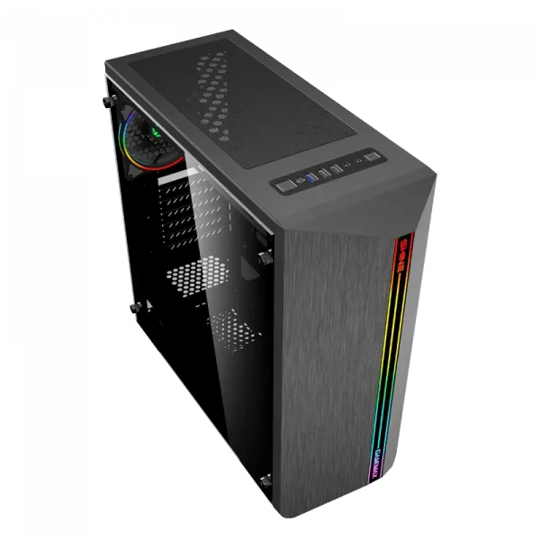 Компьютерный корпус Gamemax Shine, Midi-Tower, Без блока питания, Чёрный