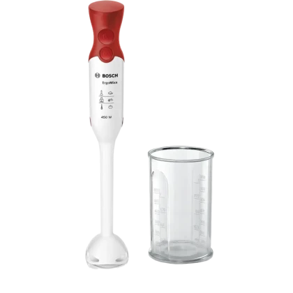 Blender de mână Bosch ErgoMixx MSM64010, Alb | Roșu