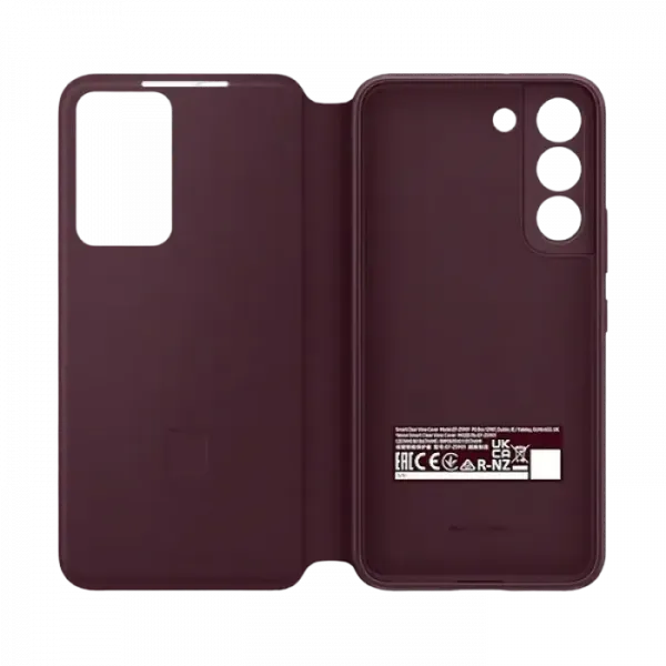 Чехол книжка Samsung Smart Clear View Cover for Galaxy S22, Бордовый