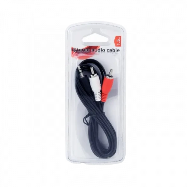 Аудиокабель Cablexpert CCAB-458, 3.5mm 3-pin (M) - 2x RCA (M), 1,5м, Чёрный