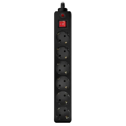 Prelungitor electric SVEN Optima, 6 Prize, 5m, Negru