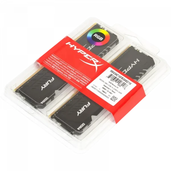 Memorie RAM Kingston HyperX FURY RGB, DDR4 SDRAM, 3600 MHz, 32GB, HX436C18FB4AK2/32
