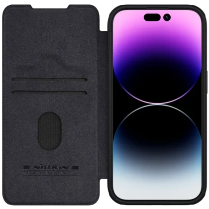 Husă tip carte Nillkin iPhone 15 Pro Max - Qin Pro, Negru